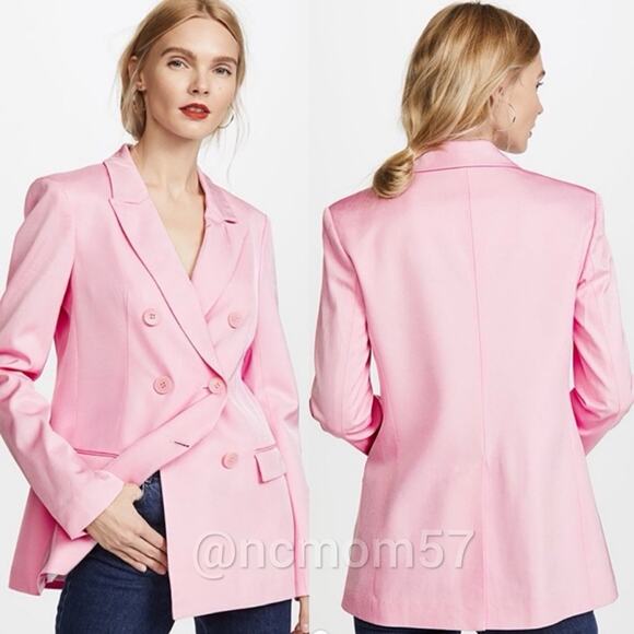 Tibi Pink Double Breasted Blazer - Picture 1 of 8